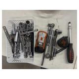 Mixed collection of sockets wrenches.