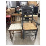 Grey-painted Bradley Ladderback Chair by