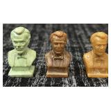 3pc. MINI Vintage Abraham Lincoln Bust Statues