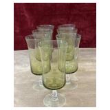 Noritake Rainbow green crystal stemware Glasses.