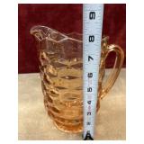 Cubed pattern Indiana Glass pitcher.