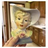 Vintage Ucagco lady head vase