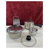 Bundle of  kitchen pot, bowls, lid and  box