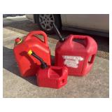 3 Portable fuel containers Large 5 gallon and the