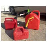 1, 2, and 5 gallon gas cans.