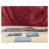 Vintage. leather razor strop and vintage natural