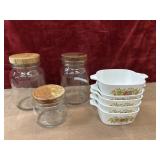 Bundle of  canisters and Corningware dishes
