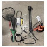 Utility: Fishing Net, Hand Saw, Funnels, Belts Etc