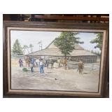 Original Western-themed oil painting featuring a