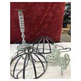 Iron hanging baskets, cast iron wall-mounted
