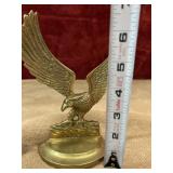 Fan shaped and brass eagle bookends.