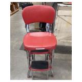 Red Cosco Retro Counter Chair and Step Stool.