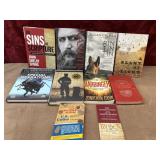 Bundle of novels, and buying and selling coins.