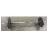 Heavy-duty chrome Olympic EZ Curl bar designed