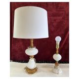white hobnail milk glass and hobnail lampz