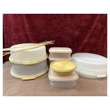 Tuppetware cake  carriers, divided round