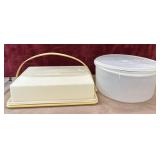Tupperware rectangular sheet cake carrier and