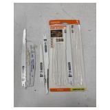Wood saw blades different brands and sizes.
