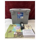 Rubbermaid office box ,greeting cards and tape