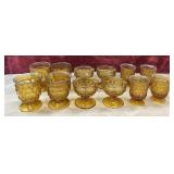 Set of 12 Amber footed dessert and juice glasses.