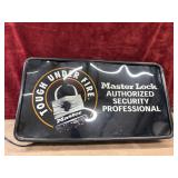Vintage  Lock store window display sign. Short in