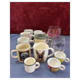 Bundle of mugs and stemmed goblet glass, and