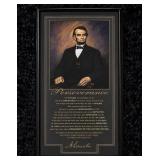 Abraham Lincoln 'Perseverence' 12in Poster Framed