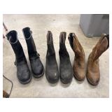 Used menï¿½s work boots sizes 11 and 11 1/2.