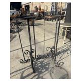 2 vintage wrought iron plant stands.