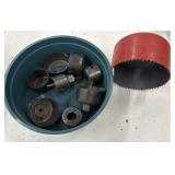 Carbide hole saw set featuring various blade