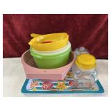Bundle of bowls, colindar ,tray and more.