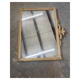 Antique gilded wood wall mirror.