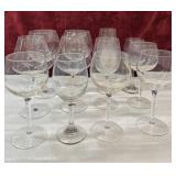 Bundle of wine glasses.