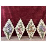 Three dimensional Flowered resin plaques.