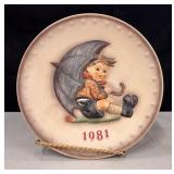 1981 Hummel 'Umbrella Boy' 11th  annual plate.