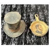 2pc. Abraham Lincoln miniature cast iron