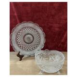 Wexford clear glass serving platter. And Anna