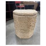 Kouboo brand pie-shaped seagrass laundry basket