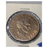 1969 commemorative token for Abraham Lincoln