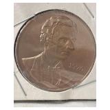 1970 Commemorative bronze Abraham Lincoln medal.