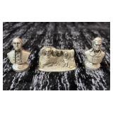 3 Fine Pewter Presidential Figures Mount Rushmore