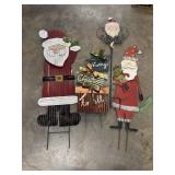 4 rustic Christmas yard decor set
