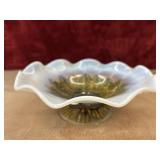 Vintage ruffled pedestal bowl