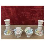 Japanese porcelain candle holders and porcelain
