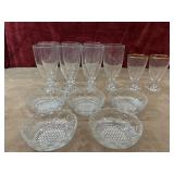 Beaded bubble base glasses, thumb print bubble