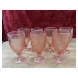 Pink tea ridged tea glasses.