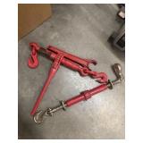 Heavy-duty ratchet chain binders,  used to secure