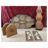 Bundle wooden wall organizer, book ends, wall