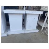 2 Handcrafted White Wooden Pedestal Stands.