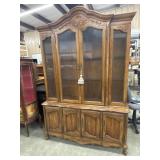 2 piece vintage French Provincial-style oak china